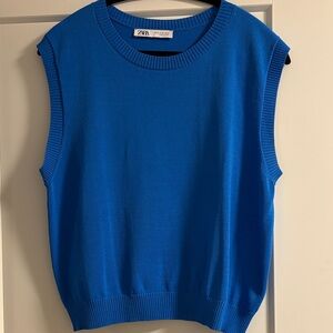 Zara Royal Blue Knit Sleeveless Top